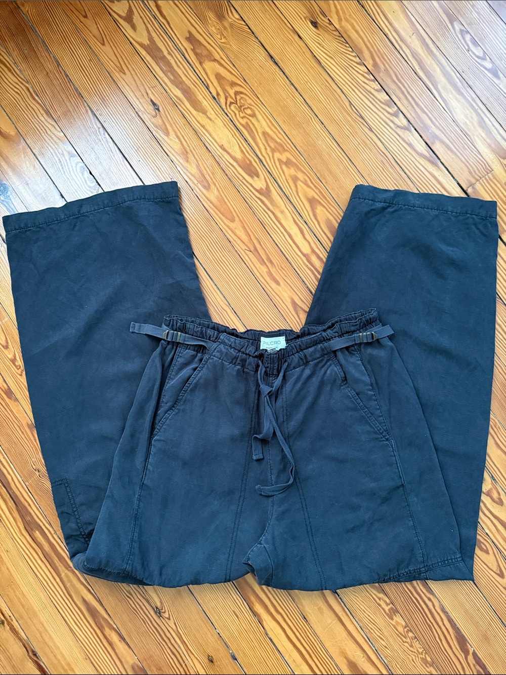Pilcro Black Cargo Drawstring Pants